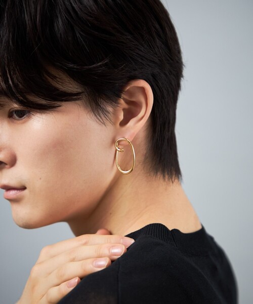 ピアス 「サークルピアス」 ワンストローク レディースの画像
