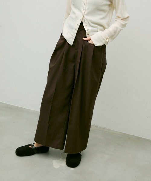 スラックス パンツ Side pocket two tuck pants/ サイドポケット