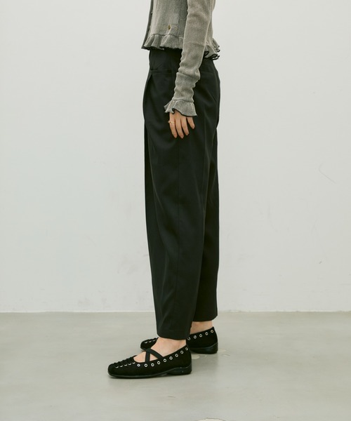 スラックス パンツ Side pocket two tuck pants/ サイドポケット