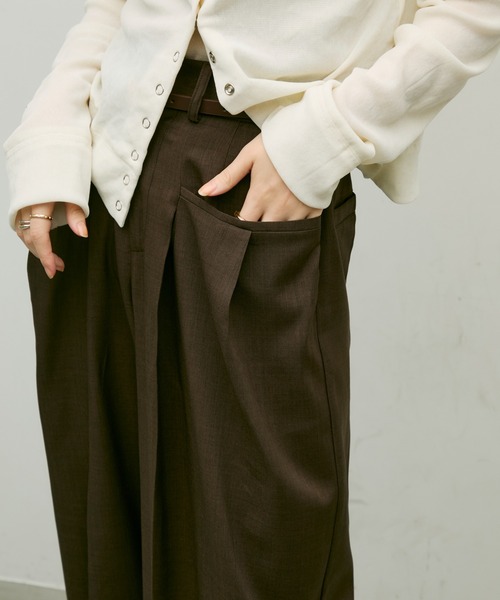 スラックス パンツ Side pocket two tuck pants/ サイドポケット
