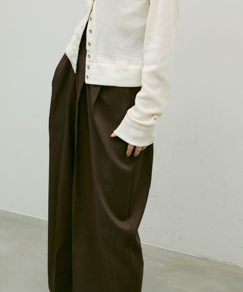 スラックス パンツ Side pocket two tuck pants/ サイドポケット