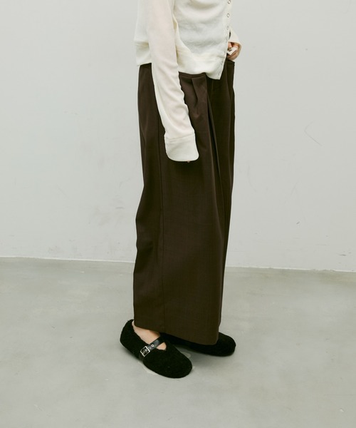 スラックス パンツ Side pocket two tuck pants/ サイドポケット