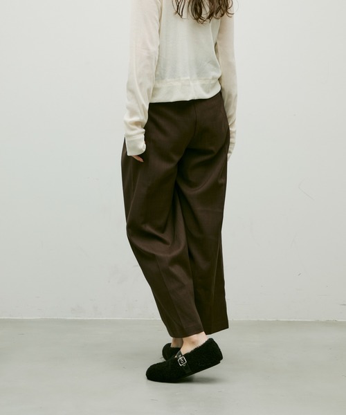 スラックス パンツ Side pocket two tuck pants/ サイドポケット