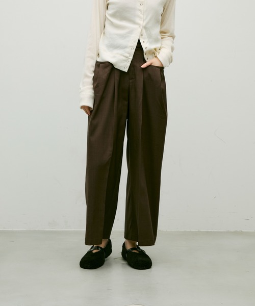 スラックス パンツ Side pocket two tuck pants/ サイドポケット