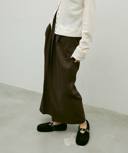 スラックス パンツ Side pocket two tuck pants/ サイドポケット