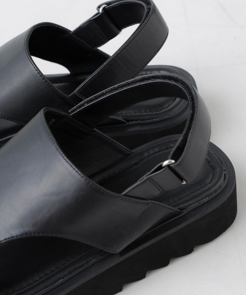 「NANO universe」 サンダル M ブラック メンズ_画像4