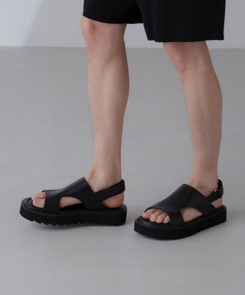 「NANO universe」 サンダル M ブラック メンズ_画像7