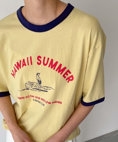 「CANAL JEAN」 「El mar」半袖Tシャツ ONE SIZE ホワイト レディース_画像4