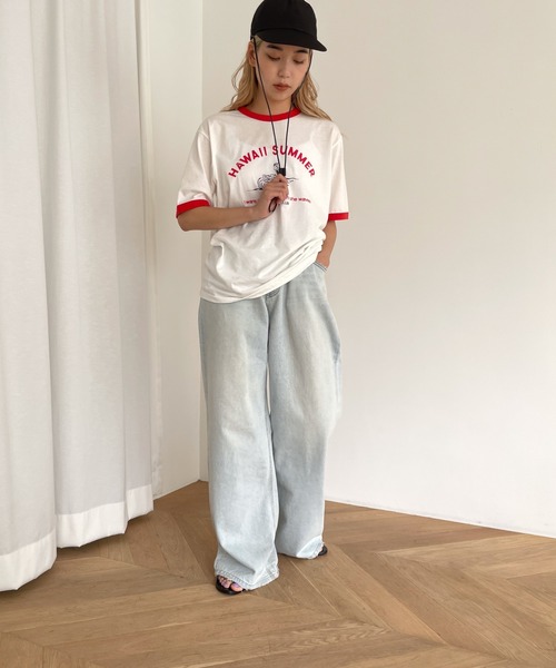 「CANAL JEAN」 「El mar」半袖Tシャツ ONE SIZE ホワイト レディース_画像8