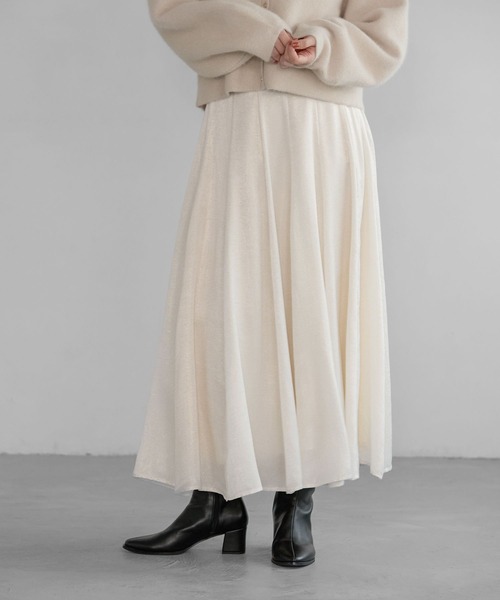 【新品】apart by ハクプリントキリカエフレアスカート アイボリー A part by（アパートバイ） スカート ハクプリントキリカエフレア