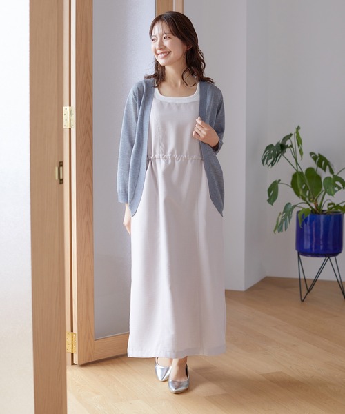 「Honeys」 ニットカーディガン LL オフホワイト レディース_画像5