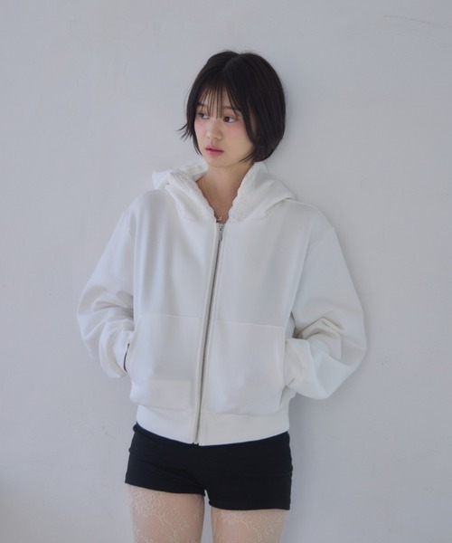 Smyeon ジップアップパーカー FREE ライトブルー レディース