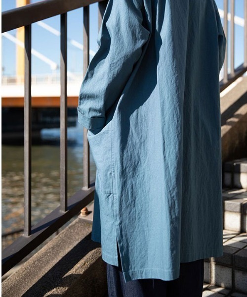 Plantation（プランテーション） ステンカラーコート M size ブルー