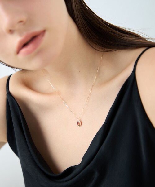 ete（エテ） ネックレス 「ガーネット」 K10YG カボション ネックレス