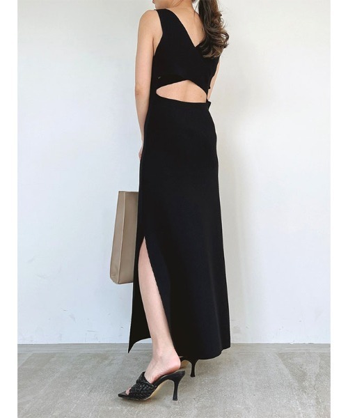 「ACYM」 ノースリーブワンピース FREE シルバー レディース_画像3