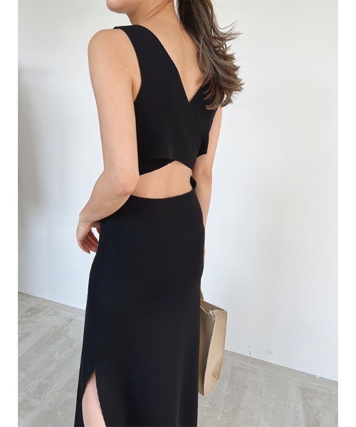 「ACYM」 ノースリーブワンピース FREE シルバー レディース_画像8