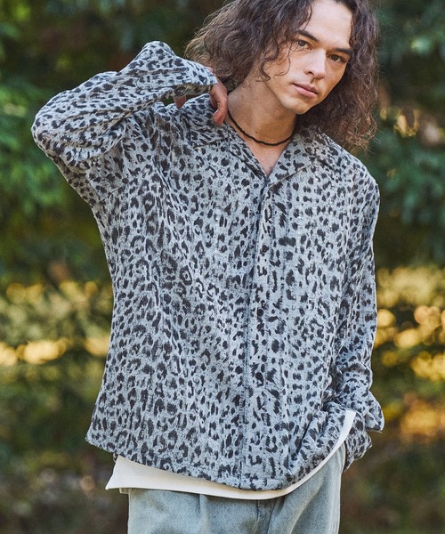 Casper John（キャスパージョン） シャツ Leopard knit shirts