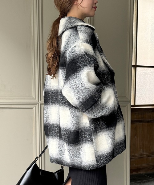 「JUNOAH」 チェスターコート X-LARGE ブラウン レディース_画像3