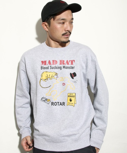 「ROTAR」 スウェットカットソー SMALL ミックスグレー メンズ_画像9