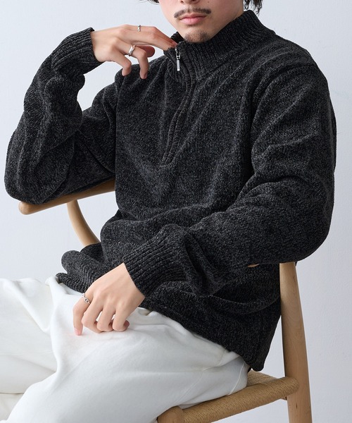 MAGASIN DE MODE HAUS セーター ニット 「HAUS」ハイネックZIPニット