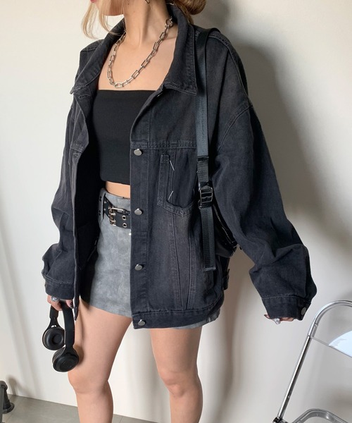 「non-hedge」 デニムジャケット FREE ブラック レディース_画像4