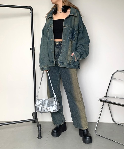 「non-hedge」 デニムジャケット FREE ブラック レディース_画像7