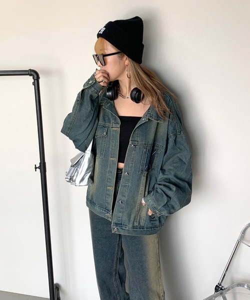 「non-hedge」 デニムジャケット FREE ブラック レディース_画像9