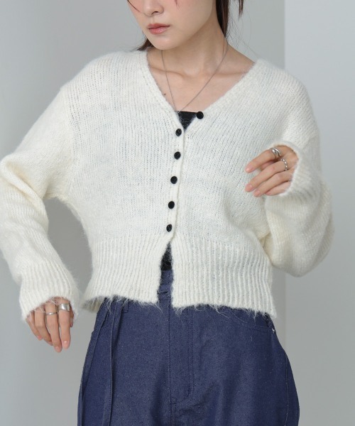 「Bab」 ニットカーディガン FREE グレー レディース_画像2