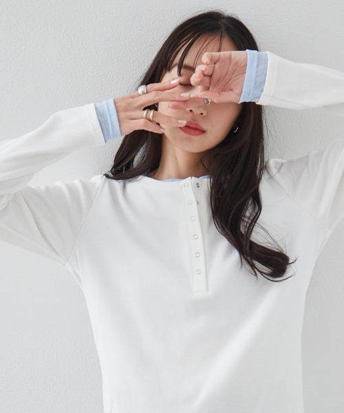 LOHEN バイカラーレイヤードＴシャツ 白 ローヘン 5/11 21:00〜5/1423:00 5月度2024SS受注販売致します。 @lohen__