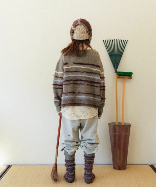 PAMM（パム） ニット セーター フレットボーダーニットPO レディース