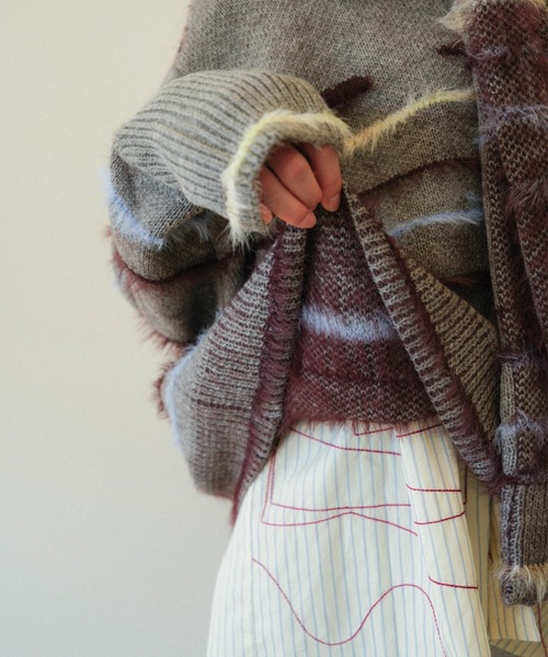 PAMM（パム） ニット セーター フレットボーダーニットPO レディース