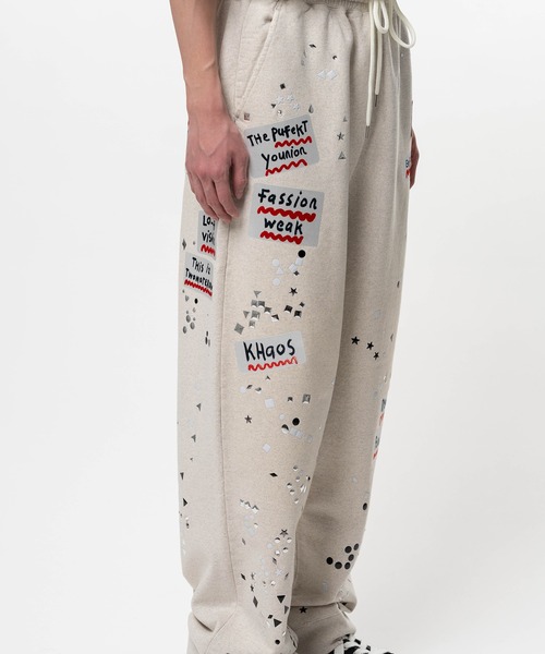スウェットパンツ ジャージ Embellished Sticker Sweat Pants メンズの画像