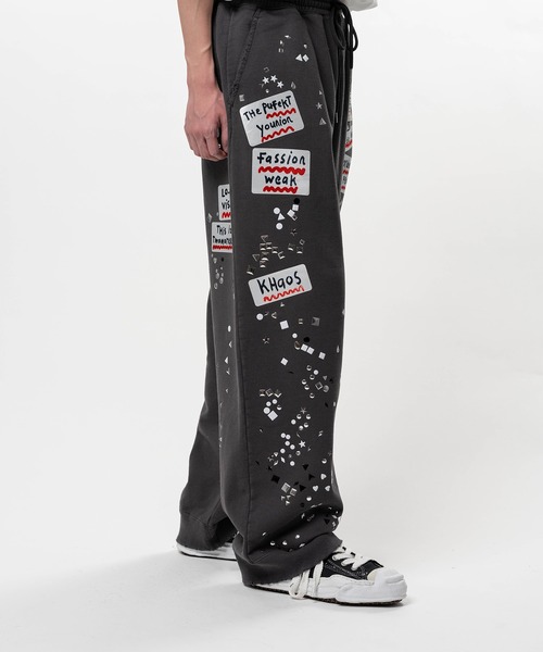 スウェットパンツ ジャージ Embellished Sticker Sweat Pants メンズの画像