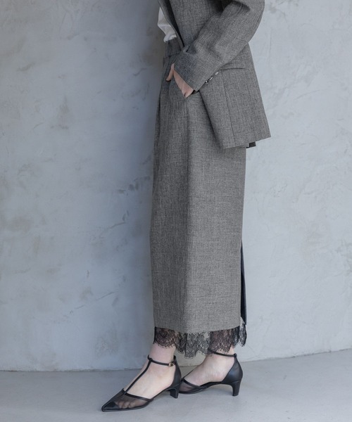 スカート LNTレースツキストレートスカートの画像