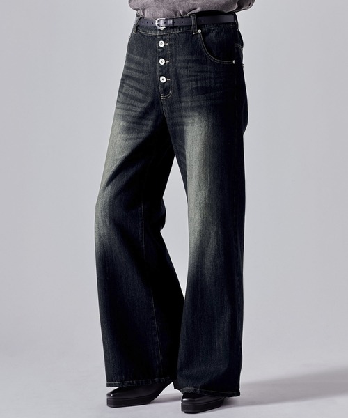 「CLEL」 スキニーデニムパンツ L インディゴブルー メンズ_画像2