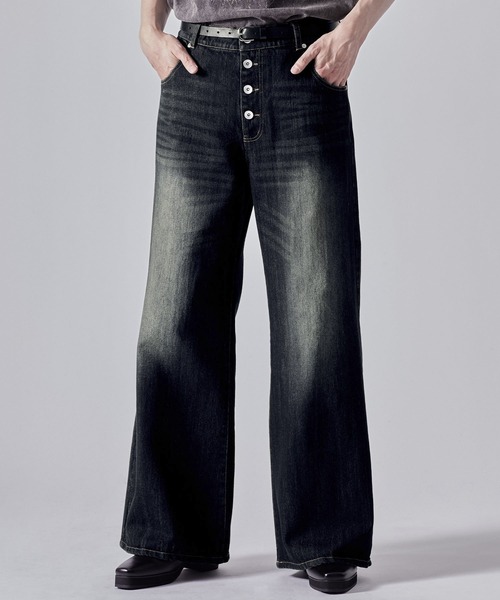 「CLEL」 スキニーデニムパンツ L インディゴブルー メンズ_画像4