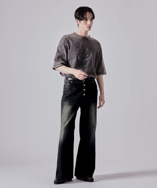 「CLEL」 スキニーデニムパンツ L インディゴブルー メンズ_画像8