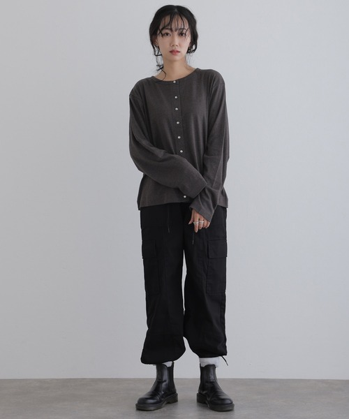 「ElegChic」 「LARU」カーゴパンツ L ブラック レディース_画像2