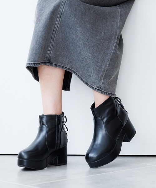 「attagirl」 ショートブーツ L ブラック レディース_画像3