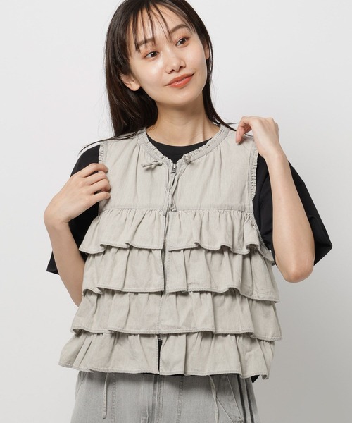 niko and…（ニコアンド） ベスト FREE ライトグレー レディース