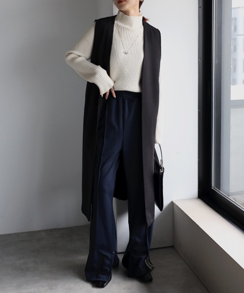 「＆HALF」 「noa-ge」ベスト M ブラック レディース_画像4