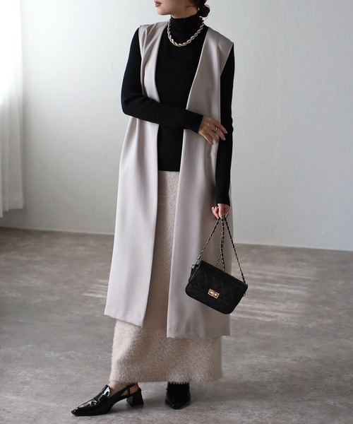 「＆HALF」 「noa-ge」ベスト M ブラック レディース_画像8