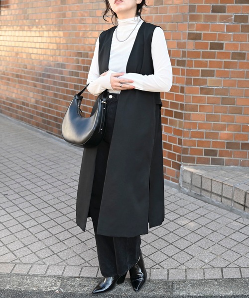 「＆HALF」 「noa-ge」ベスト M ブラック レディース_画像9