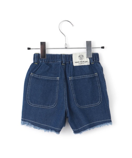 「MAKE YOUR DAY」 「KIDS」デニムショートパンツ 160 サックスブルー キッズ_画像3