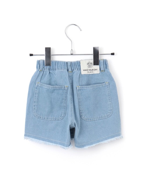 「MAKE YOUR DAY」 「KIDS」デニムショートパンツ 160 サックスブルー キッズ_画像4