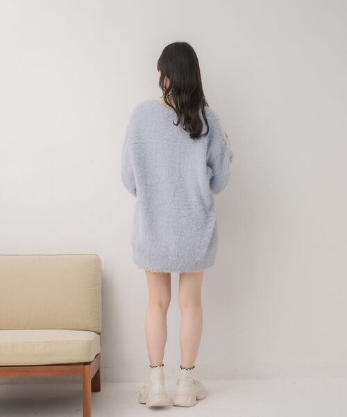 「ems excite」 ニットカーディガン FREE ピンク レディース_画像6