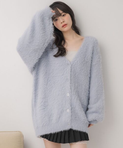 「ems excite」 ニットカーディガン FREE ピンク レディース_画像8