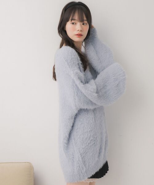 「ems excite」 ニットカーディガン FREE ピンク レディース_画像9