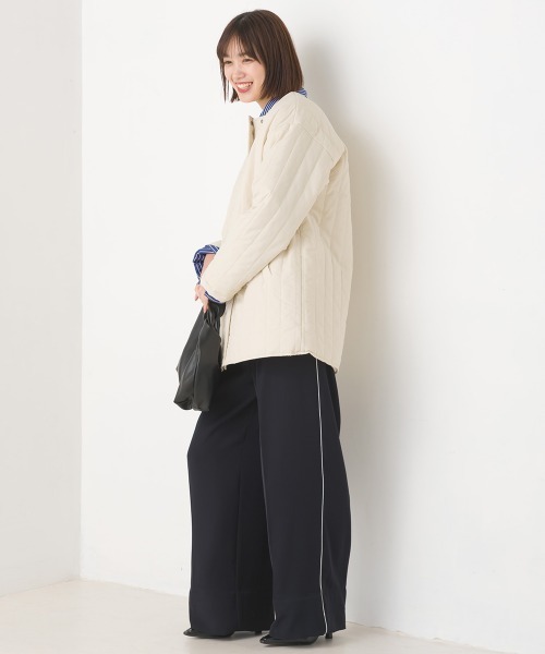 「OMNES」 ノーカラージャケット FREE アイボリー レディース_画像5