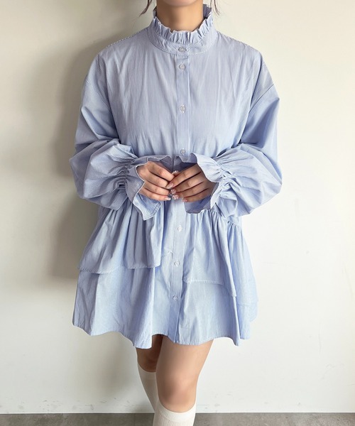 「apres jour」 長袖ワンピース X-LARGE ライトイエロー レディース_画像3